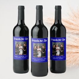 Die besten Freunde Foto royblau-weiße Schrift Weinetikett