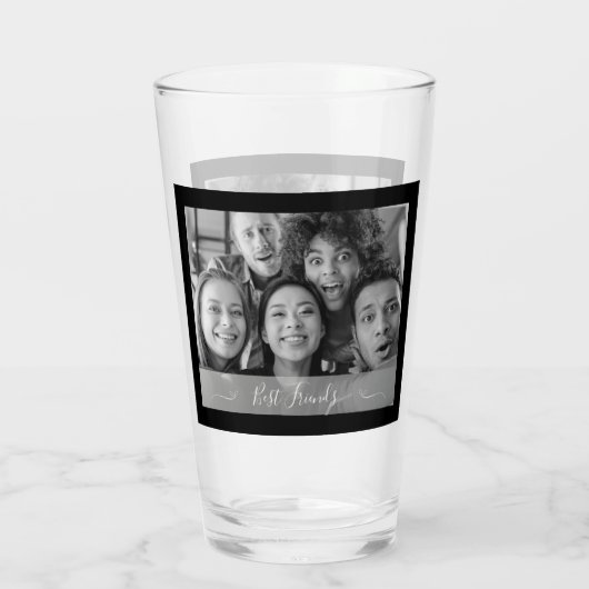 Die besten Freunde Foto Schwarz und Weiß Glas (Rückseite)