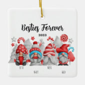 Die besten Freunde Frauen und Männer Gnome Keramikornament (Vorderseite)