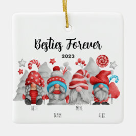 Die besten Freunde Frauen und Männer Gnome Keramikornament