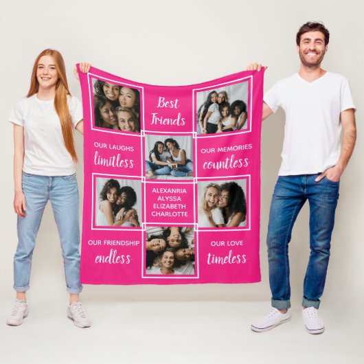 Die besten Freunde Freundschaftsgedicht Pink FotoC Fleecedecke (Beispiel)