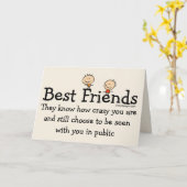 Die besten Freunde Funny Sprichwort Karte (Gelbe Blume)