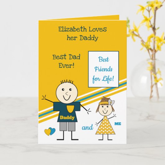 Die besten Freunde für das Leben Daddy und ich gel Karte (Gelbe Blume)