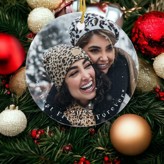 Die besten Freunde für das Weihnachts-Foto Jahr Keramik Ornament