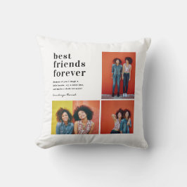 Die besten Freunde für immer | 3 Foto Collage Gesc Kissen