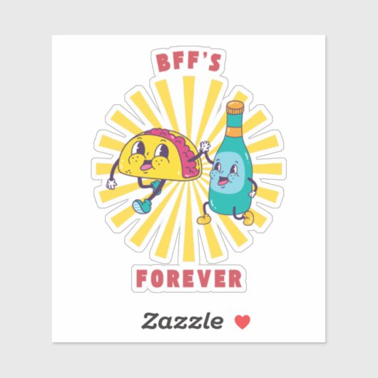 Die besten Freunde für immer Aufkleber (Blatt)