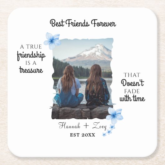 Die besten Freunde für immer benutzerdefiniertes F Rechteckiger Pappuntersetzer (Vorderseite)