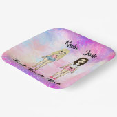 Die besten Freunde für immer blond und Brünett ind Pappteller (Gewinkelt)