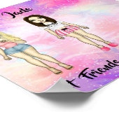 Die besten Freunde für immer blond und Brünett ind Poster (Ecke)