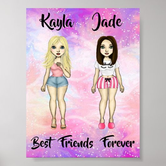 Die besten Freunde für immer blond und Brünett ind Poster (Vorne)