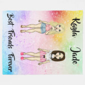 Die besten Freunde für immer Blonde Brünette Farbs Fleecedecke (Vorderseite (Horizontal))