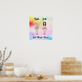 Die besten Freunde für immer Blonde Brünette Farbs Poster (Küche)