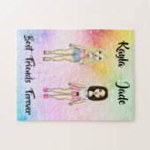 Die besten Freunde für immer Blonde Brünette Farbs Puzzle (Horizontal)