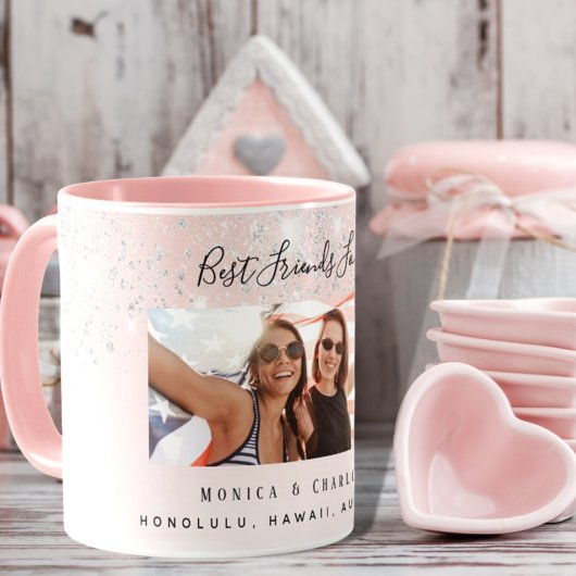 Die besten Freunde für immer blush pink silber Gli Tasse