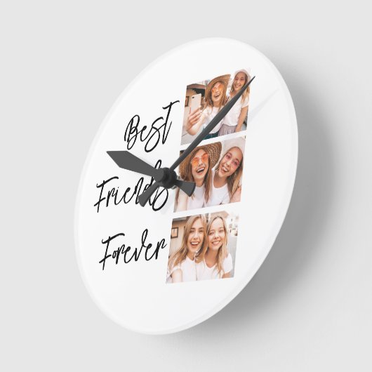 Die besten Freunde für immer ein Geschenk Foto Col Runde Wanduhr (Winkel)
