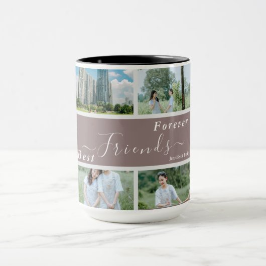 Die besten Freunde für immer Foto Collage Custom 1 Tasse (Zentrum)