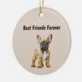 Die besten Freunde für immer Frenchie Dog Keramik Ornament (Links)