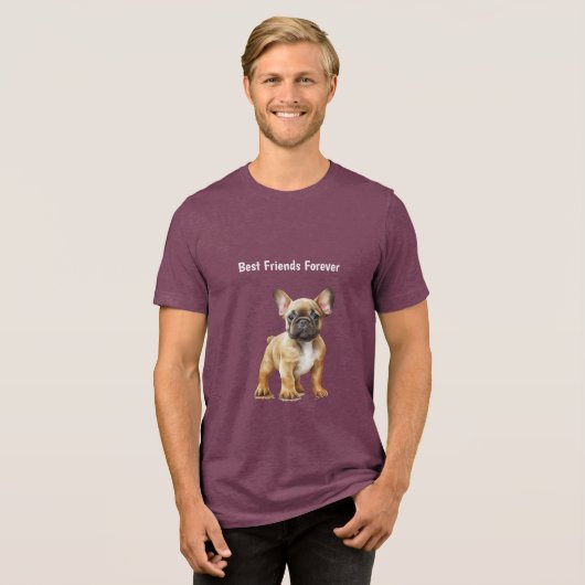 Die besten Freunde für immer Frenchie Dog Tri-Blend Shirt (Vorderseite voll)