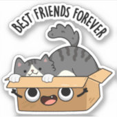 Die besten Freunde für immer Funny Cat and Box Puf Aufkleber (Vorderseite)