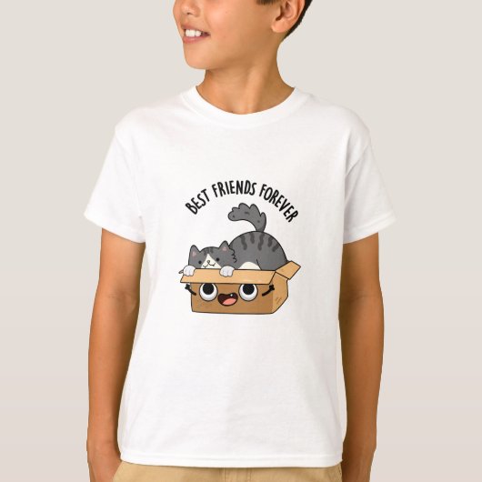 Die besten Freunde für immer Funny Cat and Box Puf T-Shirt (Vorderseite)