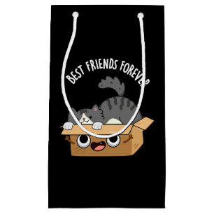 Die besten Freunde für immer Funny Cat and Box Pun Kleine Geschenktüte