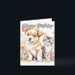 Die besten Freunde für immer | Happy Birthday Karte<br><div class="desc">Diese einzigartige Geburtstagskarte zeigt,  wie ein niedlicher Welpe und ein bezauberndes Kätzchen gemeinsam liebevoll zusammen sein können. Bitte passen Sie alle verfügbaren Optionen nach Ihren Wünschen an.</div>