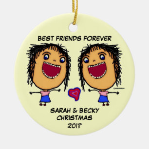 Die besten Freunde für immer Keramikornament