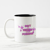 Die besten Freunde für immer Lila Gelbe Sterne Zweifarbige Tasse (Links)