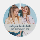 Die besten Freunde für immer moderne BESTE FREUNDI Ornament Aus Glas (Rückseite)