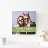 Die besten Freunde für immer modernes Foto der BES Quadratische Wanduhr (Zuhause)