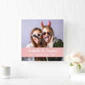 Die besten Freunde für immer modernes Foto der BES Quadratische Wanduhr (Zuhause)