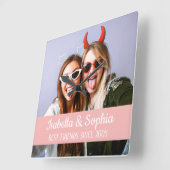 Die besten Freunde für immer modernes Foto der BES Quadratische Wanduhr (Winkel)