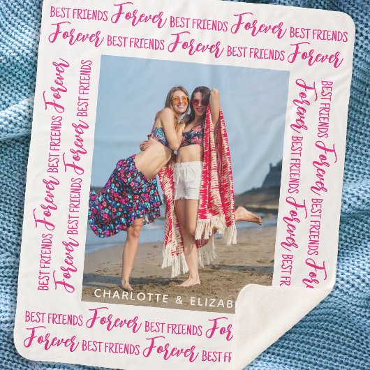 Die besten Freunde für immer Modernes Trendy Pink  Sherpadecke