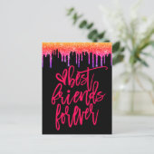 Die besten Freunde für immer Motivierend Glitzer f Postkarte (Stehend Vorderseite)