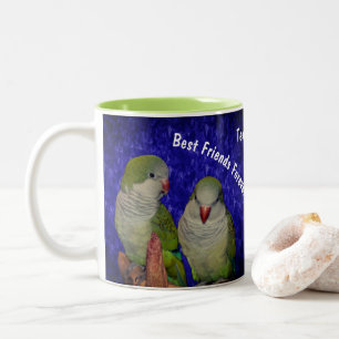 Die besten Freunde für immer Niedlicher Vogel Pers Zweifarbige Tasse