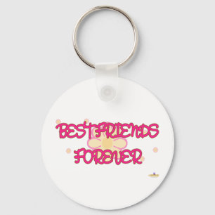 Die besten Freunde für immer Orange Pink Blume Schlüsselanhänger