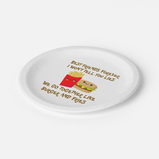 Die besten Freunde für immer Pappteller (Schrägansicht)