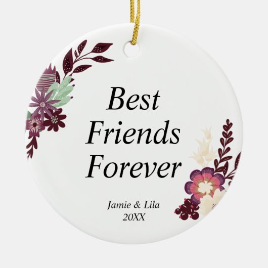 Die besten Freunde für immer Personalisierte Lila Keramik Ornament (Vorne)