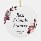Die besten Freunde für immer Personalisierte Lila Keramik Ornament (Hinten)