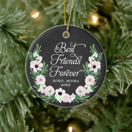 Die besten Freunde für immer Personalisierte rusti Keramik Ornament (Baum)