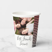 Die besten Freunde für immer Pink Heart Friendship Pappbecher (Rückseite)