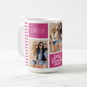 Die besten Freunde für immer Pink Trendy Foto Coll Kaffeetasse (Vorderseite Links)