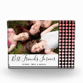Die besten Freunde für immer Rosa Herzfreundschaft Fotoblock (Vorderseite)
