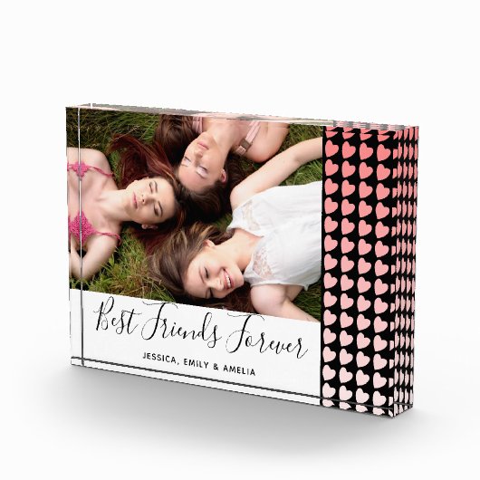 Die besten Freunde für immer Rosa Herzfreundschaft Fotoblock (Rechts)