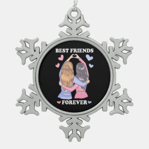 Die besten Freunde für immer Schneeflocken Zinn-Ornament