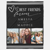 Die besten Freunde für immer Schwarz-Foto Collage Fleecedecke (Vorderseite)