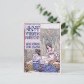 Die besten Freunde für immer Vintage Kunst Postkarte (Stehend Vorderseite)