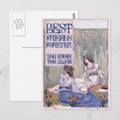 Die besten Freunde für immer Vintage Kunst Postkarte (Vorne/Hinten)