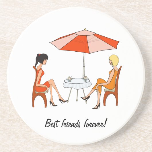 Die besten Freunde für immer Wasserflasche Getränkeuntersetzer (Vorne)