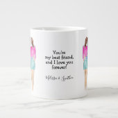 Die besten Freunde geben Tasse Zwei Brunettes (Vorderseite)